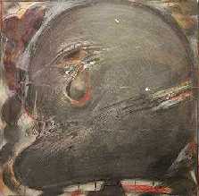 Kleiner Kopf Alfaz 18, 1973, Blei- und Farbstift, Collagen auf Papier, 50 x 50, 2.000,00 €