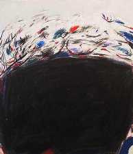 Figur schwarz I, 1965, Wachsstift auf Karton, 68 x 58, 2.600,00 €