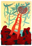 Rote Leiter, 1972, Siebdruck